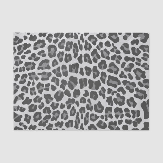 Leopard Grey and Light Grey Print Tissue Paper (Front)