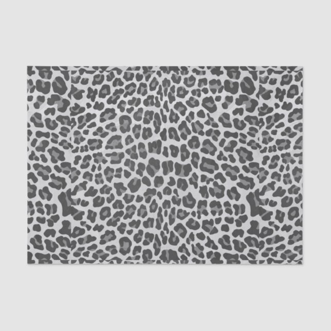 Leopard Grey and Light Grey Print Tissue Paper (Front)
