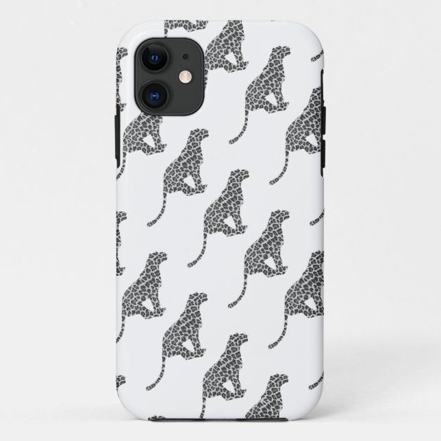 Leopard Grey and Light Grey Silhouette Case-Mate iPhone Case (Back)