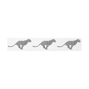 Leopard Grey and Light Grey Silhouette Invitation Belly Band