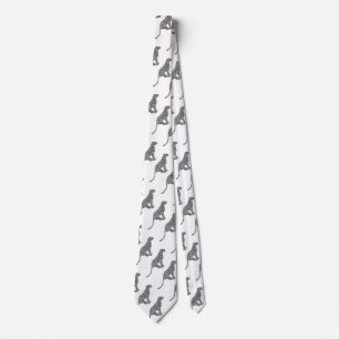 Leopard Grey and Light Grey Silhouette Tie