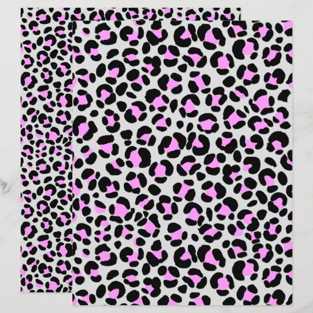 Leopard Grey Pink Black (Front/Back)
