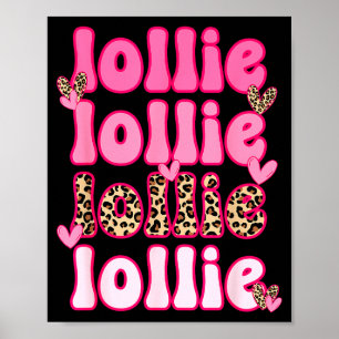 Leopard Groovy Lollie Valentine's Day Women Valent Poster