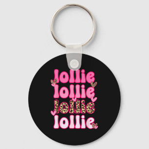 Leopard Groovy Lollie Valentines Day Women Valenti Key Ring