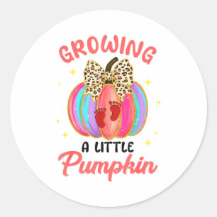 Leopard Growing Little A Pumpkin Fall Vibes Thanks Classic Round Sticker