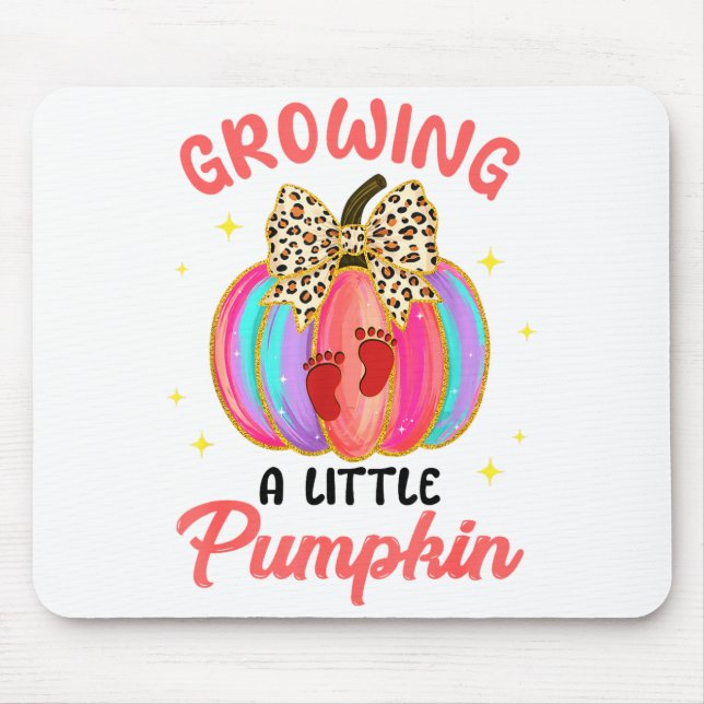 Leopard Growing Little A Pumpkin Fall Vibes Thanks Mouse Pad (Front)