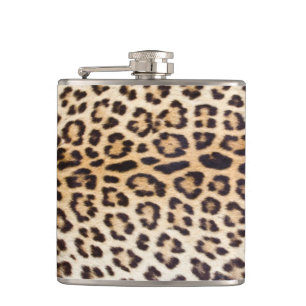 Leopard hair hip flask