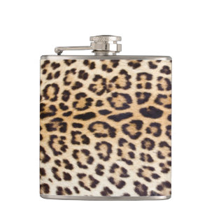 Leopard hair hip flask