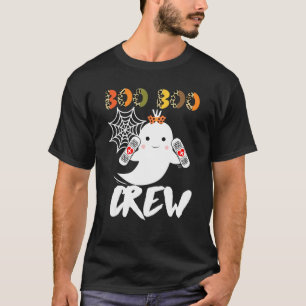 Leopard Halloween Boo Boo Crew Ghost Nurse  Rn Nur T-Shirt