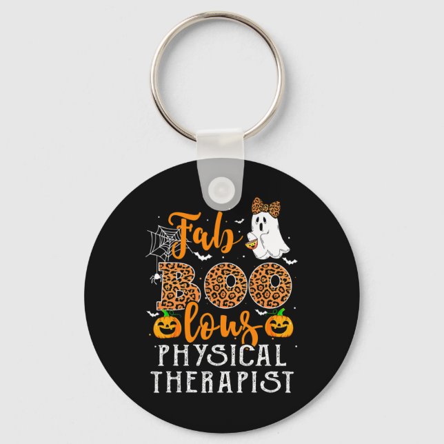 Leopard Halloween Costume For Physical Therapist F Key Ring (Front)