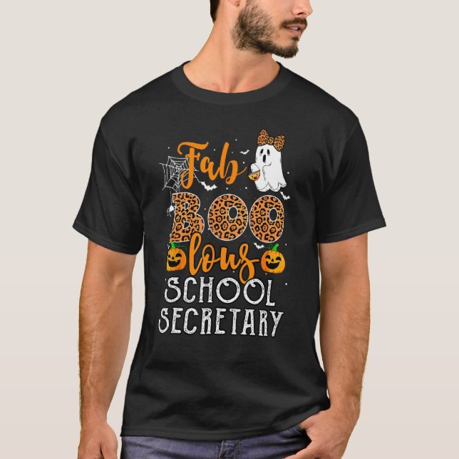 Leopard Halloween Costume for School Secretary Fab T-Shirt (Front)