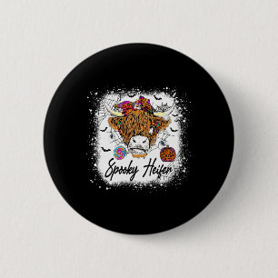 Leopard Halloween Cow Pumpkin Spooky Heifer 1 6 Cm Round Badge