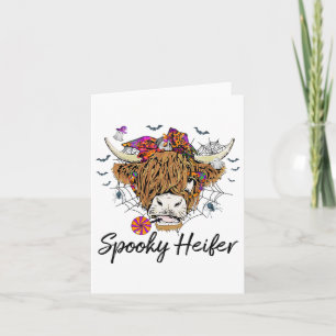 Leopard Halloween Cow Pumpkin Spooky Heifer Card