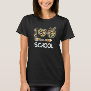 Leopard Happy 100th Day Of School Teacher Student T-Shirt