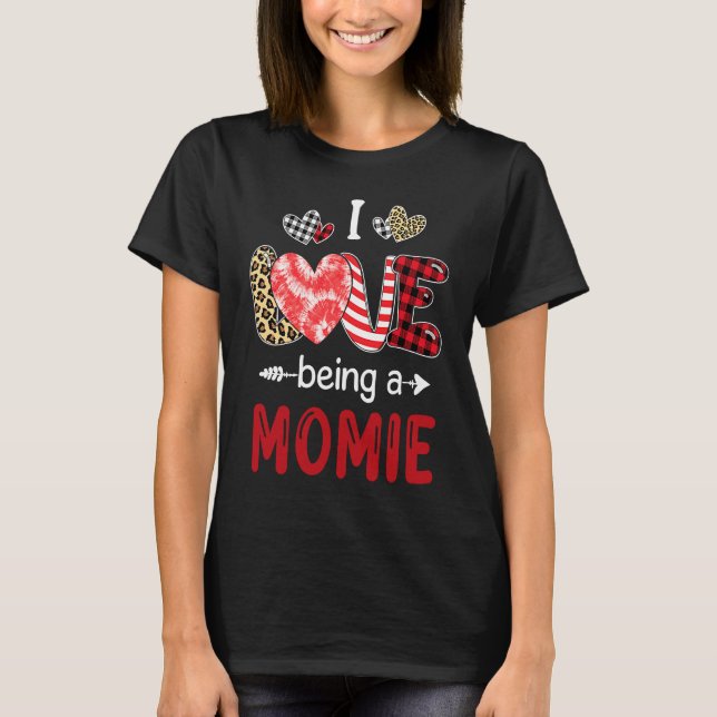 Leopard Happy Mothers Day I Love Being A Momie Buf T-Shirt (Front)