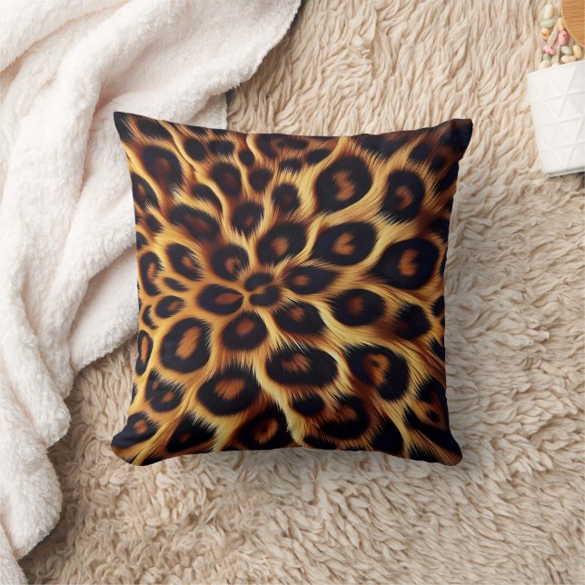 Leopard Haven: Soft Textures, Bold Prints Cushion (Blanket)