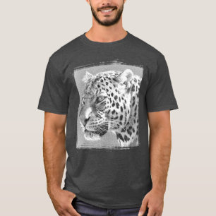 Leopard Head Modern Elegant Charcoal Heather T-Shirt