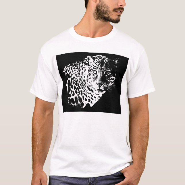 Leopard Head Pop Art Trendy Template Elegant Men's T-Shirt (Front)