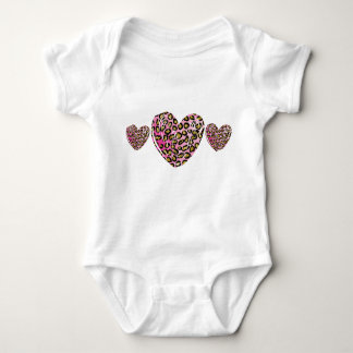 Leopard heart design  baby bodysuit