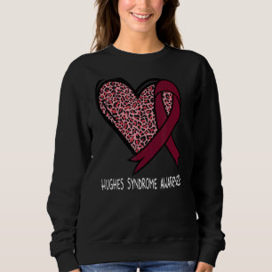 Leopard Heart Hughes Syndrome Awareness Burgundy R Sweatshirt
