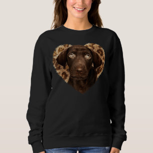 Leopard Heart Labrador Retriever Lab Dog Chocolate Sweatshirt