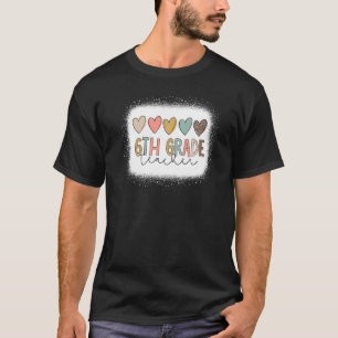 Leopard Heart Love 6th Grade Teacher Welcome Back  T-Shirt