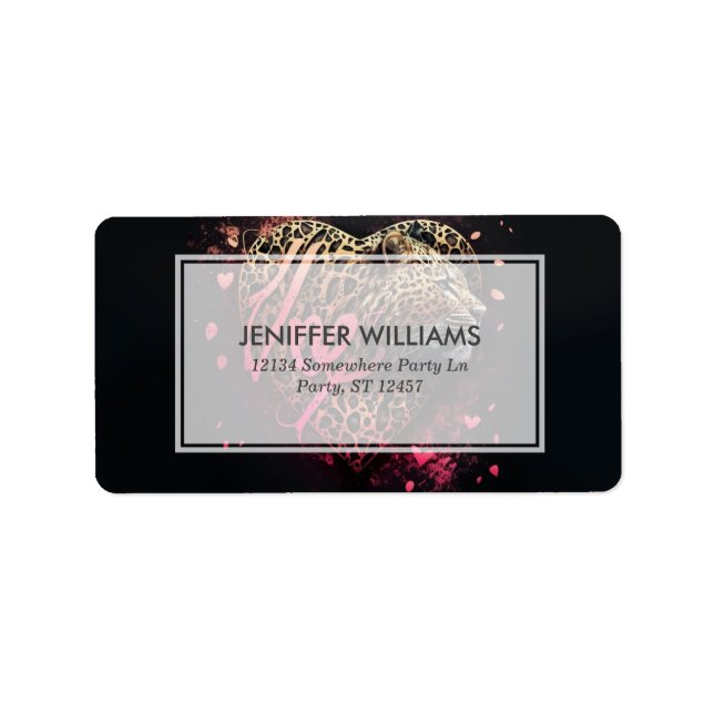 Leopard Heart Love Graffiti Art                    Label (Front)