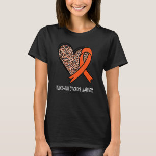 Leopard Heart Prader Willi Syndrome Awareness Oran T-Shirt