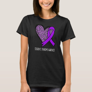 Leopard Heart Sjogrenu2019s Syndrome Awareness Pur T-Shirt