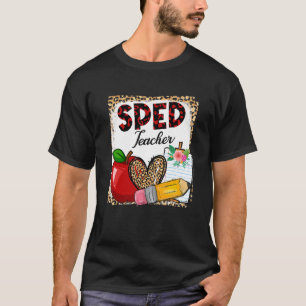Leopard Heart Sped Teacher Teaching Back To School T-Shirt