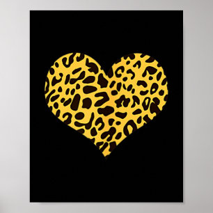Leopard Heart Valentines Girlfriend Boyfriend Gift Poster