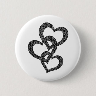 Leopard Hearts 6 Cm Round Badge