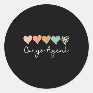 Leopard Hearts Matching Valentines Day For Cargo  Classic Round Sticker