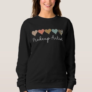 Leopard Hearts Matching Valentine's day for Makeup Sweatshirt