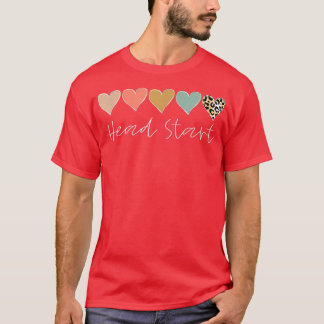 Leopard Hearts Teacher Student, Head Start Back To T-Shirt
