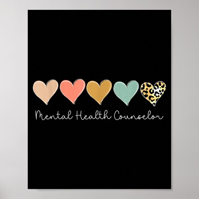 Leopard Hearts Valentine's Day For Mental Health C Poster (Front)
