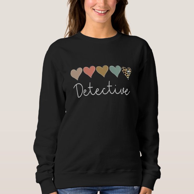 Leopard Hearts Valentine's day for Team Detective  Sweatshirt (Front)