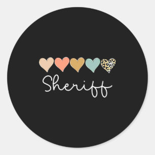 Leopard Hearts Valentines Day For Team Sheriff Va Classic Round Sticker
