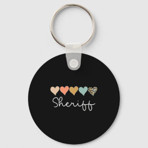 Leopard Hearts Valentines Day For Team Sheriff Va Key Ring