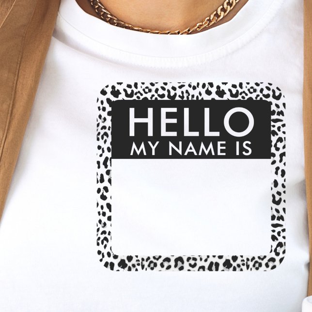 Leopard Hello My Name Is Stickers (Creator Uploaded)