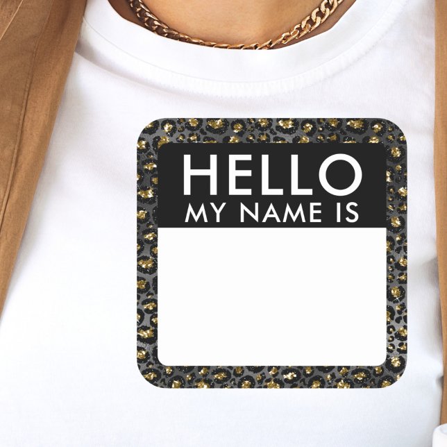 Leopard Hello My Name Is Stickers (Creator Uploaded)