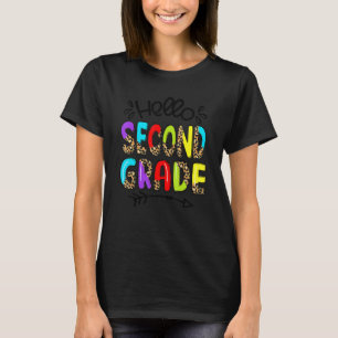 Leopard Hello Second 2nd Grade Teacher First Day O T-Shirt