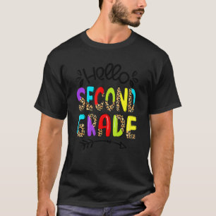 Leopard Hello Second 2nd Grade Teacher First Day O T-Shirt