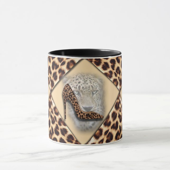 leopard High Heel & Face Design Mug (Center)