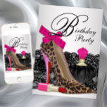 Leopard High Heel Shoe Birthday Party Invitation<br><div class="desc">Pink leopard birthday party invitation with elegant lace,  black and pink perfume bottle,  red lipstick and pink leopard high heel shoe birthday party invitation. This pretty pink leopard birthday party invitation is easily customised for your event by adding your event details,  font style,  font size & colour,  and wording.</div>