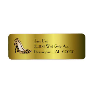 Leopard High Heels Custom Address Labels