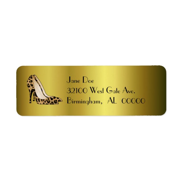 Leopard High Heels Custom Address Labels (Front)