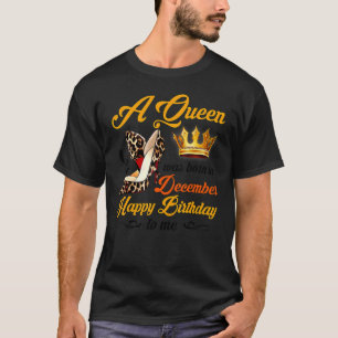 Leopard High Heels Queen Was Born December Girl Bi T-Shirt