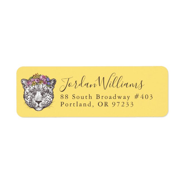 Leopard Hippie Chic | Add Your Name Return Address Label (Front)