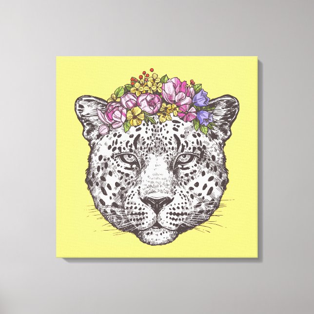 Leopard Hippie Chic Canvas Print (Front)